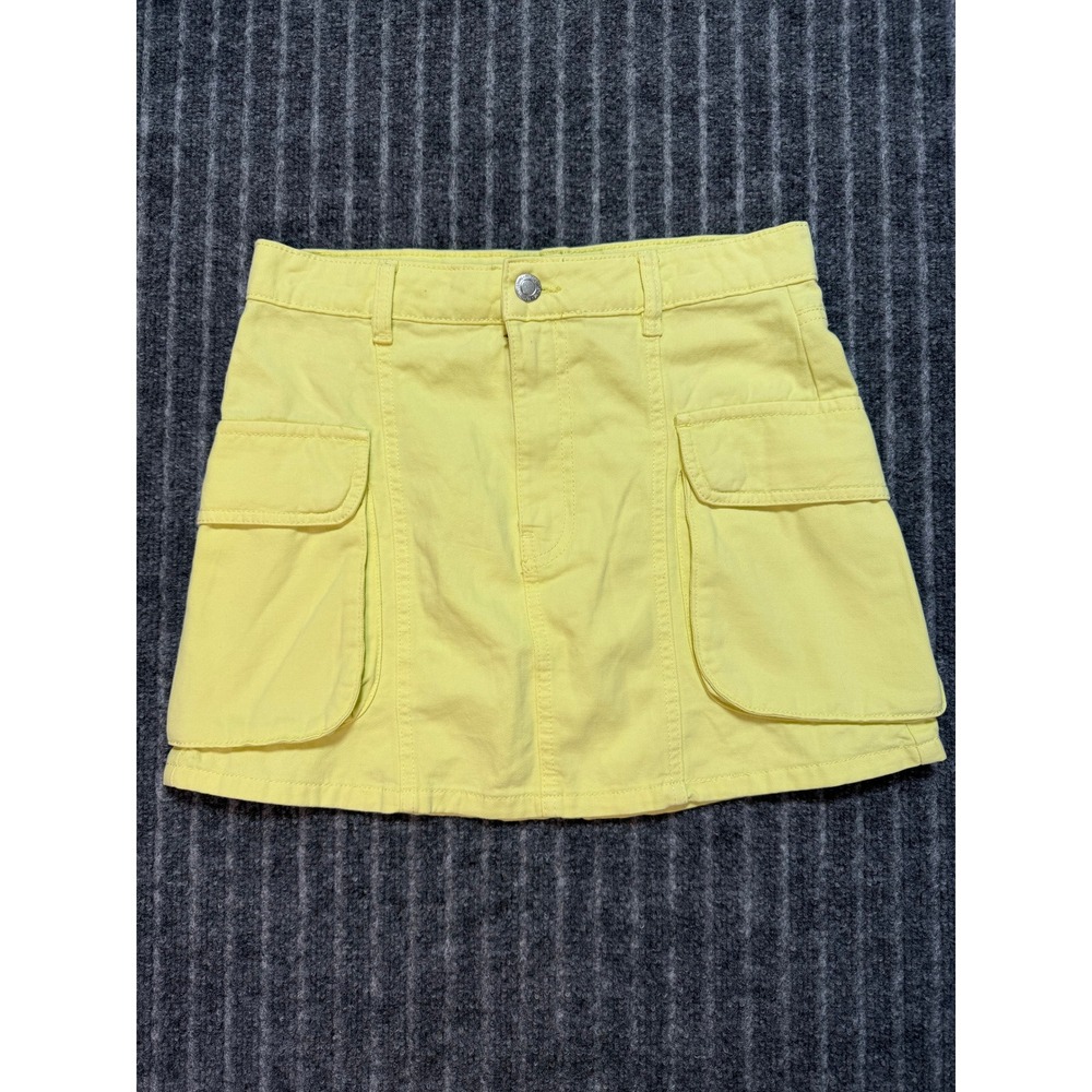 PrettyLittleThing Cargo Mini Skirt Sz 0 Yellow Utility Cargo Dopamine Streetwear